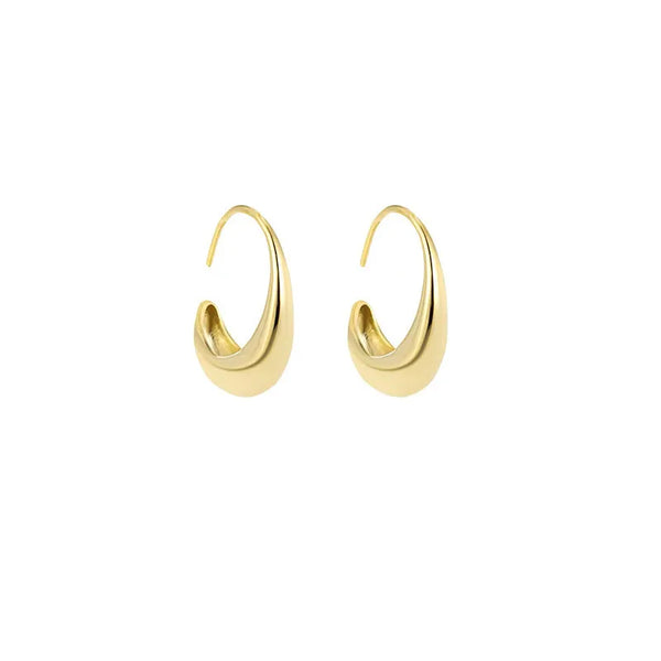 1 pair simple style c shape plating copper 18k gold plated earrings