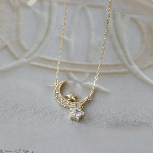 925 Sterling Silver Moon Pendant Necklace