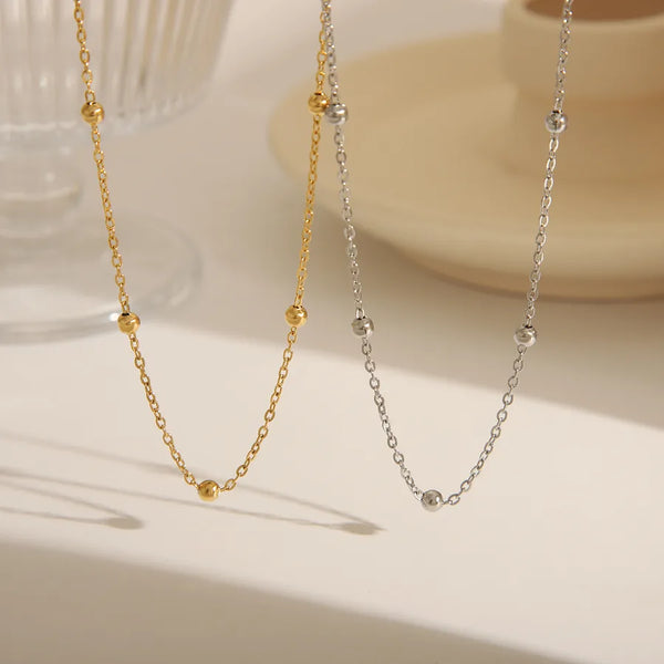 Wholesale Jewelry French Style Simple Style Commute Solid Color 304 Stainless Steel 18K Gold Plated Necklace