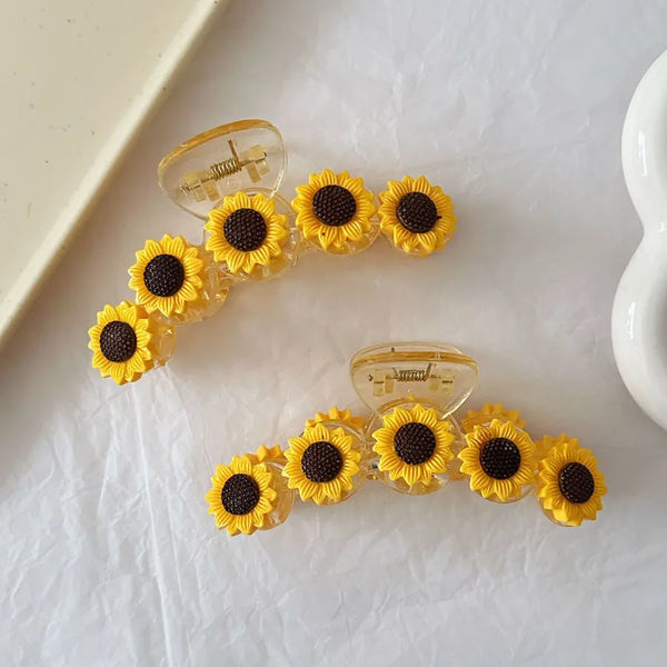 Summer Fresh Sunflower Hair Clip Simple Sweet Cute Girl's Updo Shark Hair Clip Large Size Hair Accessories Headwear For Girls