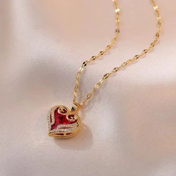 Heart Shape Necklace For Women in Durable Titanium Steel with Elegant Design