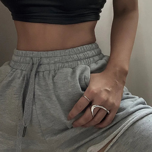 Unisex Geometric Rings in Electroplated Brass with Silver Plated Finish