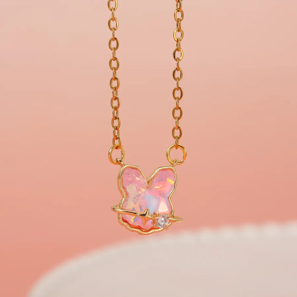 Waterproof Star Necklace for Women in 304 Stainless Steel with 18K Gold PVD Coating and Zircon Inlay, Cable Chain