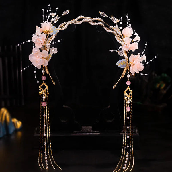 Ethnic Style Flowers Jewelry Headband for Girls with Artificial Crystal Inlay, Perfect Summer Hair Accessory