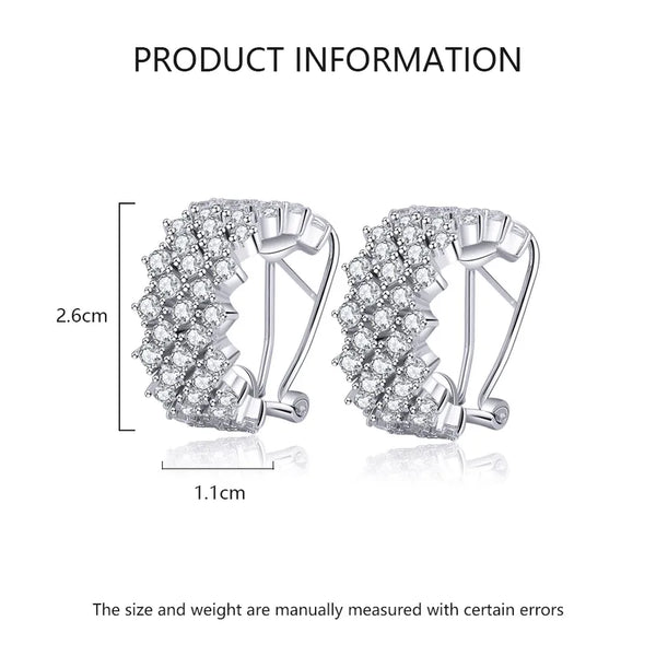 1 Pair Elegant Grid Plating Inlay Copper Zircon White Gold Plated Ear Cuffs
