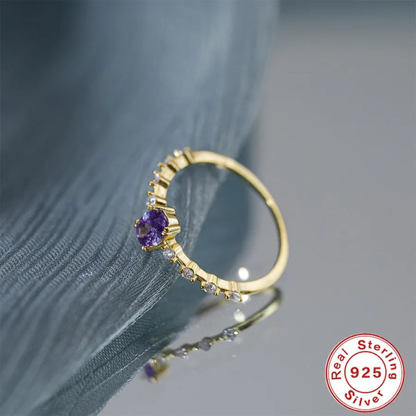 925 Sterling Silver Zircon Geometric Rings