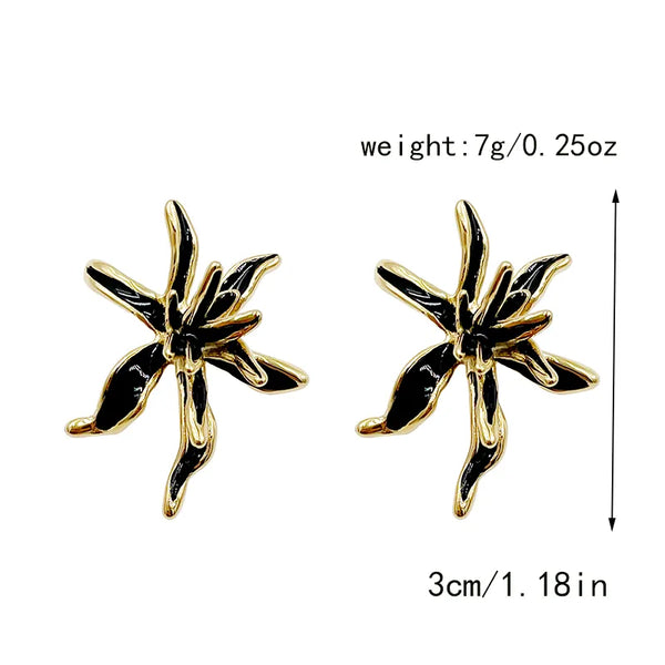 1 Pair IG Style Casual Sweet Flower Asymmetrical 304 Stainless Steel 14K Gold Plated Ear Studs