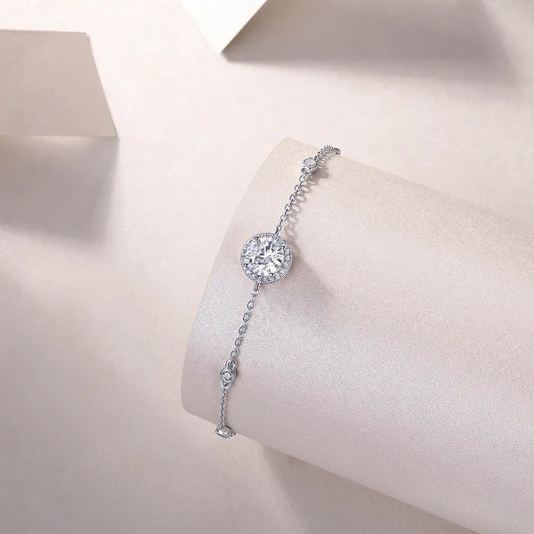 Fashionable Pure Silver Bracelet Women's Design With Sugar Cube Elements Geometric Pattern Elegant Fashion Accessory For Girlfriend