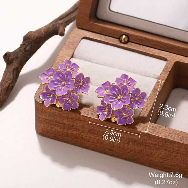 1 Pair Casual Elegant Flower Copper 18K Gold Plated Ear Studs