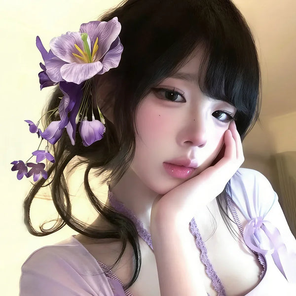 Sweet Style Flowers Hairpin in Metal Material, Elegant Hair Accessory for a Charming Look