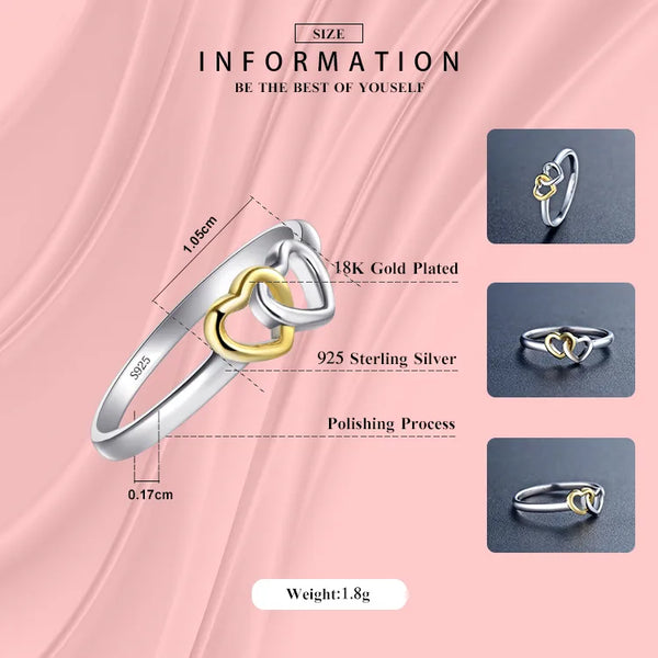 925 Sterling Silver Rings Heart Shape