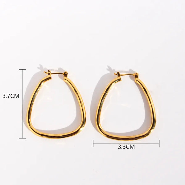 1 Pair Casual Classic Style Geometric Polishing Brass 24K Gold Plated Earrings