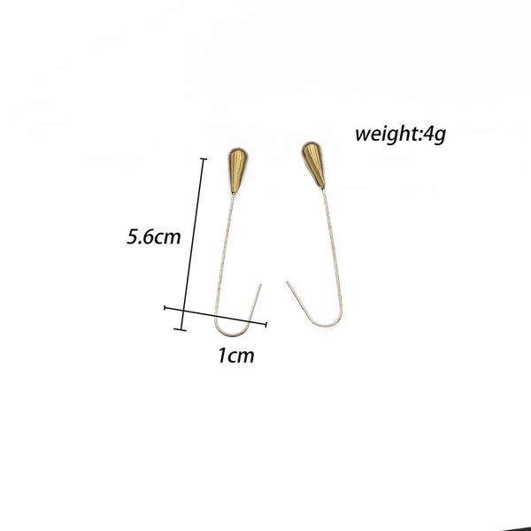 1 Pair French Style Simple Style Water Droplets Titanium Steel 18K Gold Plated Ear line