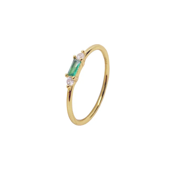 925 Sterling Silver Zircon Rectangle Rings