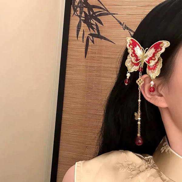 French Style Butterfly Hairpin for Women in Golden, Perfect for Spring Hair Accessories