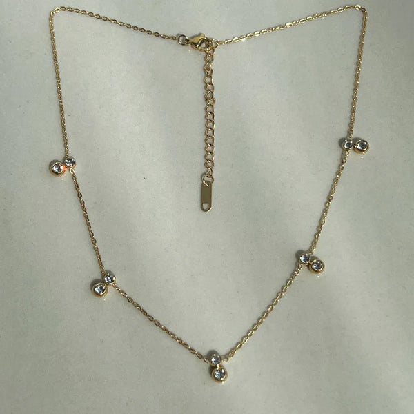 wholesale simple style solid color titanium steel zircon necklace