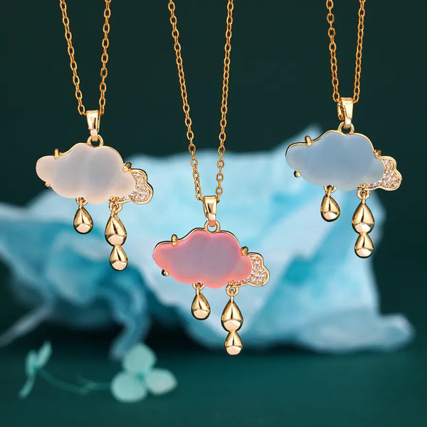 304 Stainless Steel Copper Clouds Pendant Necklace