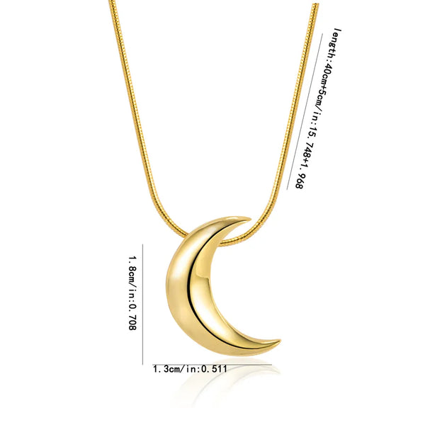 1 Piece 925 Sterling Silver Moon 925 sterling silver snake chain Pendant Necklace