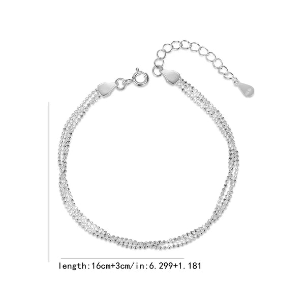 1 Piece 925 Sterling Silver Solid Color 925 sterling silver ball chain Bracelets