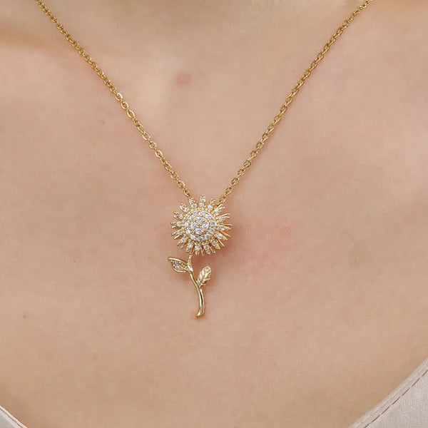 simple style flower copper zircon pendant necklace in bulk
