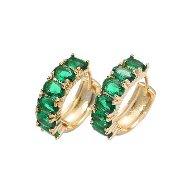 1 pair fashion geometric copper inlaid zircon earrings