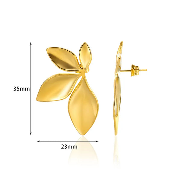 1 Pair Simple Style Flower 304 Stainless Steel 18K Gold Plated Ear Studs