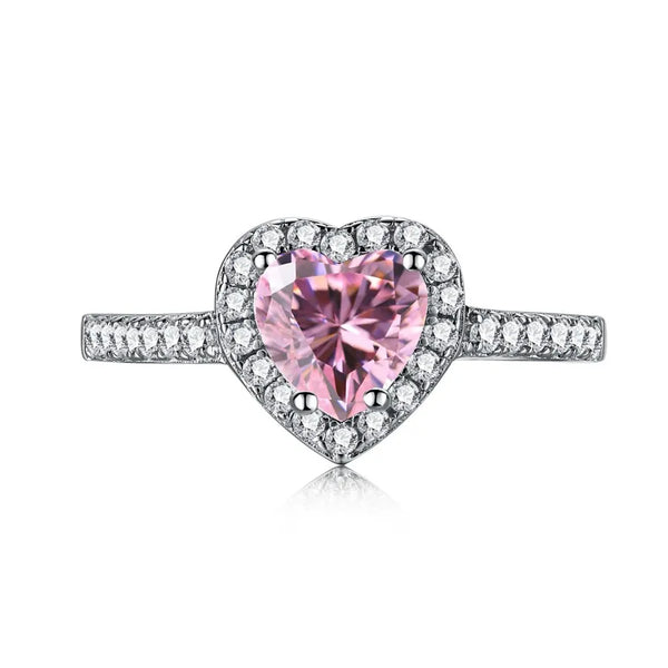 925 Sterling Silver Zircon Heart Shape Rings 925 Sterling Silver Rings