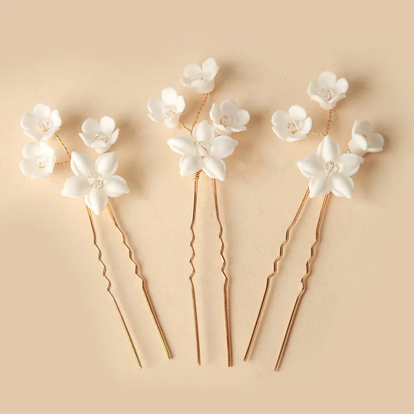 IG Style Women'S Flower Alloy Plastic ceramics Handmade Hairpin