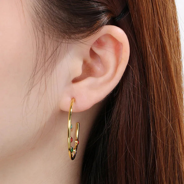 1 Pair Casual Vintage Style Geometric Inlay 304 Stainless Steel Zircon Ear Studs