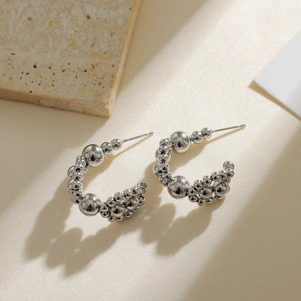 1 Pair Elegant Romantic Solid Color Copper 18K Gold Plated Ear Studs
