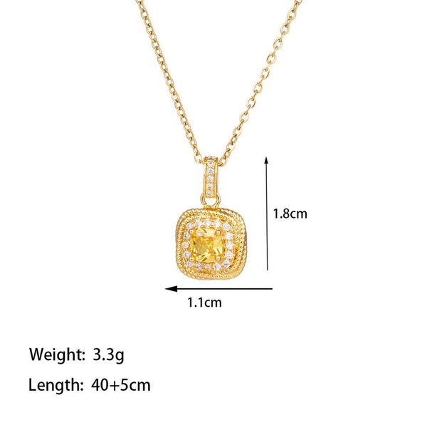 Titanium Steel Copper Plating Heart Shape Flower Bow Knot Pendant Necklace