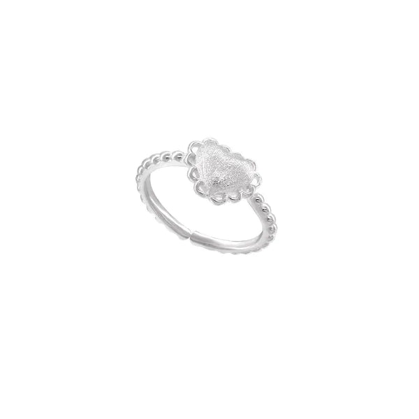 1 Piece 925 Sterling Silver Heart Shape Rings