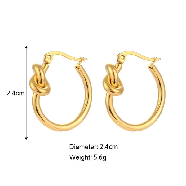 Simple Style Circle Plating 304 Stainless Steel 18K Gold Plated Earrings