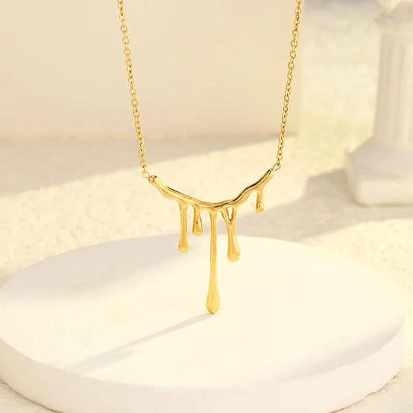 Elegant Simple Titanium Steel Lava Necklace  Personality Light Luxury Geometric Pattern Women's Jewelry