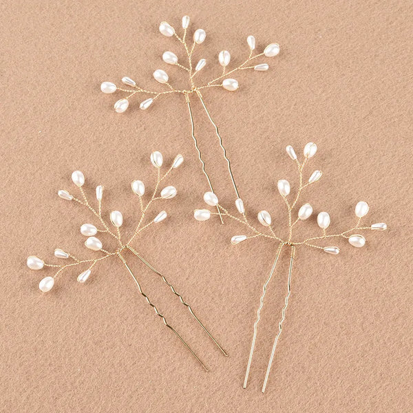 handmade pearl hairpin bridal simple beautiful daily hair accessories hairpin handmade beaded pearl gold silver hair accessories