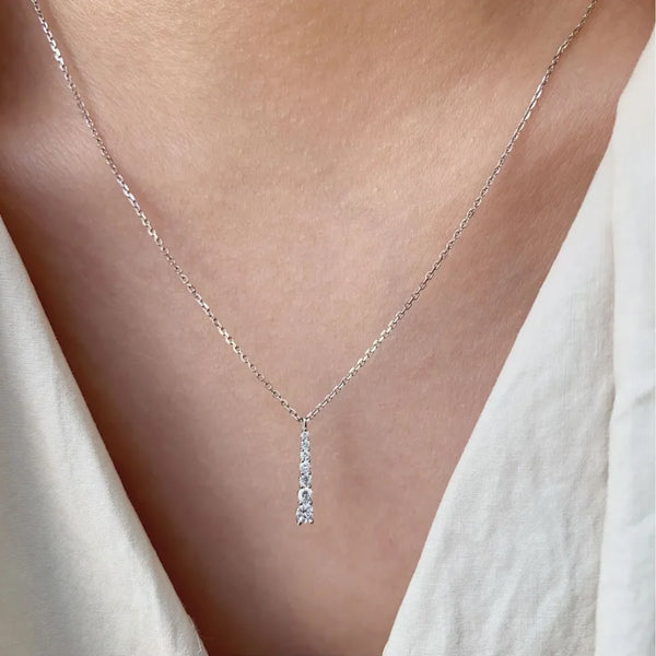 Simple Style Pendant Necklace for Women 925 Sterling Silver 14K Gold Plated Zircon Micro Thin Chain