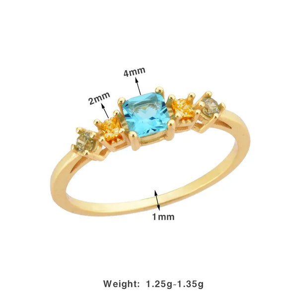 1 Piece 925 Sterling Silver Solid Color 18K Gold Plated Rings