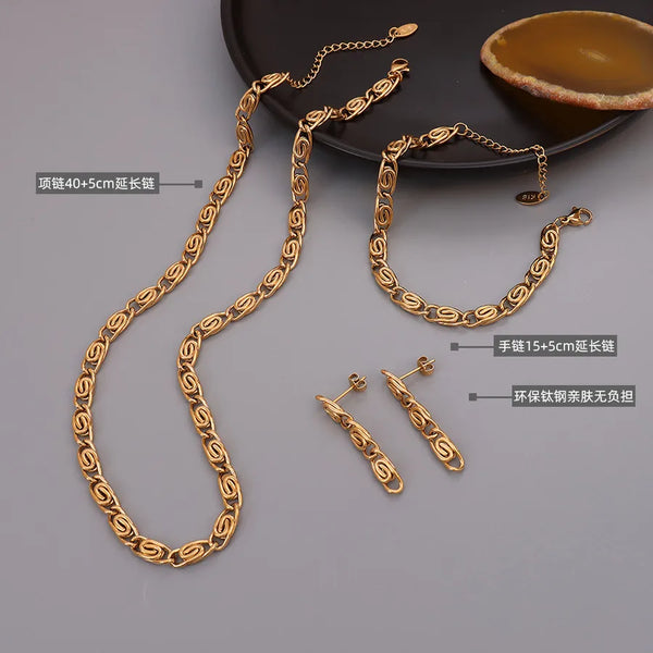 Wholesale Jewelry Fashion 304 Stainless Steel No Inlaid 18K Gold Plated