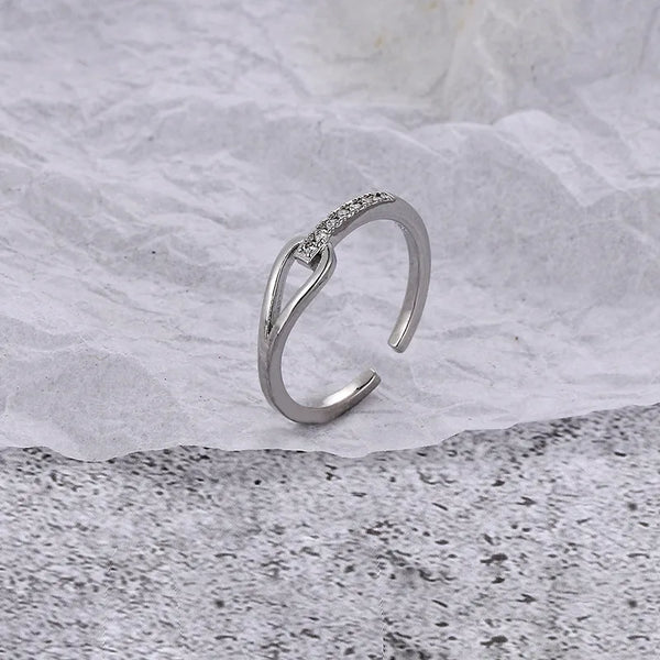 ig style solid color copper inlay zircon rings