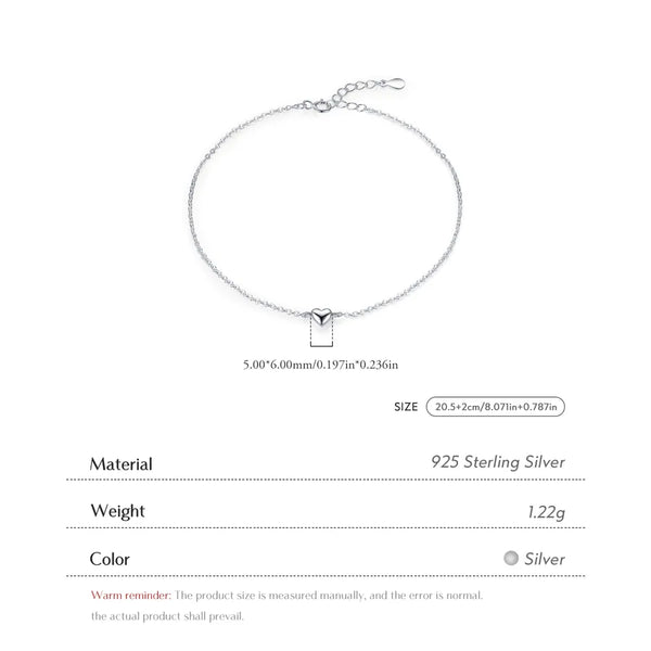 925 Sterling Silver Bracelets Sweet Simple Style