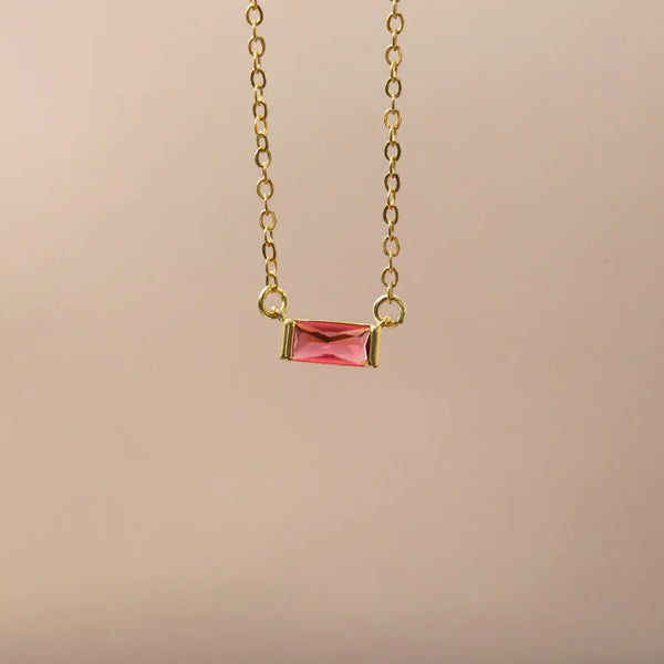 Wholesale Jewelry Cute Lady Bohemian Birthstone Copper cable chain Pendant Necklace
