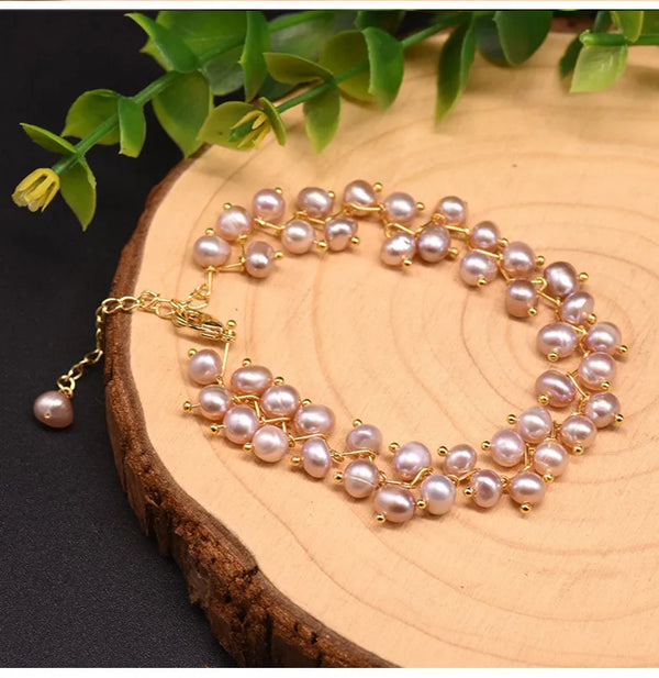 original design solid color freshwater pearl plating 18k gold plated bracelets