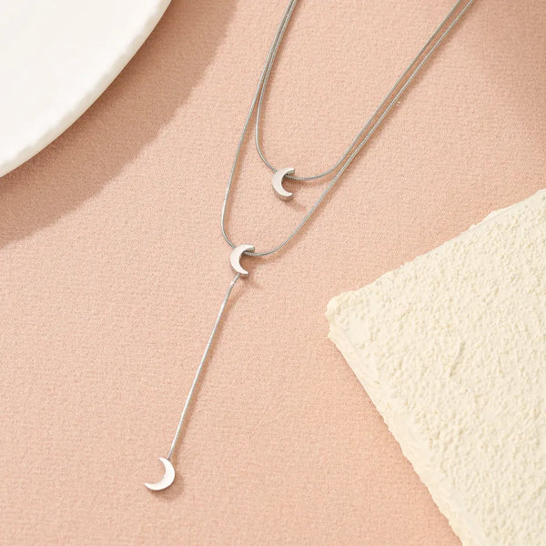 Moon Necklace for Women with Waterproof Non Tarnish 304 Stainless Steel Featuring 18K Real Gold Plated PVD Coated Cable Chain