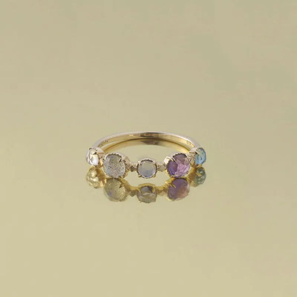 925 Sterling Silver Labradorite Crystal Amethyst  Rhombus Rings 925 Sterling Silver Rings