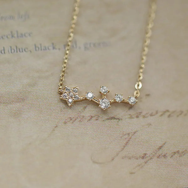 e-commerce best selling S925 sterling silver star necklace women's design thin five-pointed star plated 14K gold clavicle chain