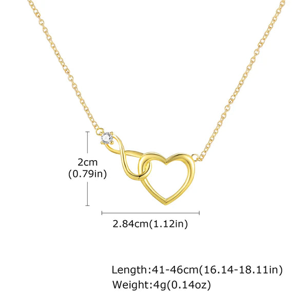 Copper 14K Gold Plated Heart Shape Pendant Necklace