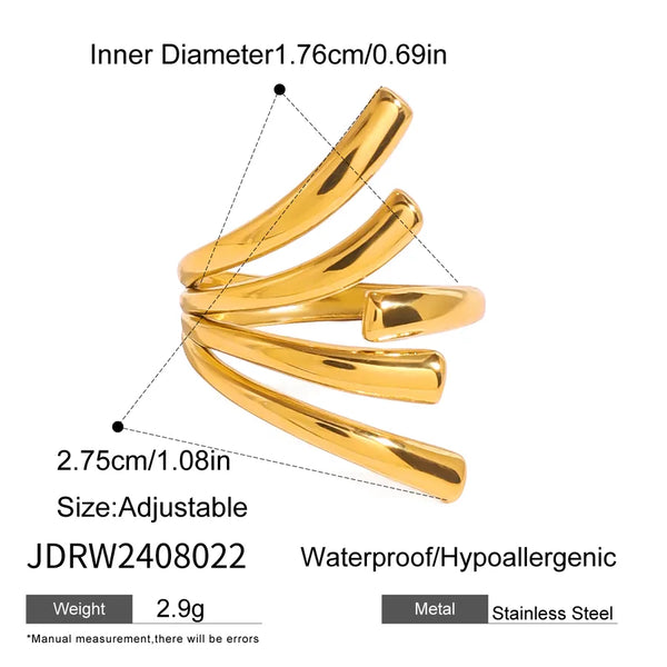 Simple Style Classic Style Geometric 304 Stainless Steel Open Rings 1 Piece