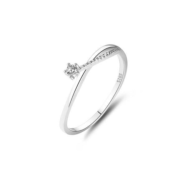 925 Sterling Silver Zircon Lines Rings