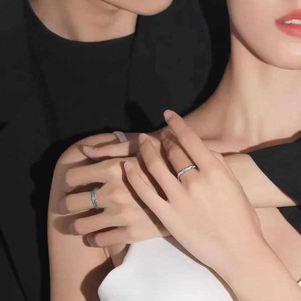 925 Sterling Silver Ring Chic Couple Niche Design High Sense Couple Rings Female Gift for Males Present to Girl