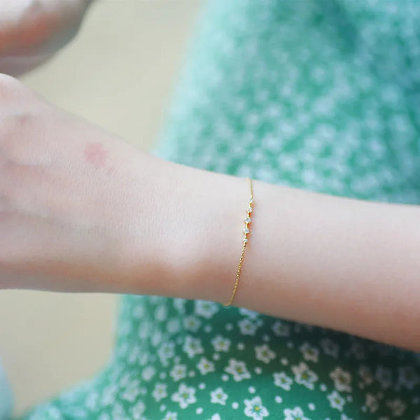 S925 Sterling Silver Plated Gold Diamond Bracelet For Women Elegant Simple Versatile High Quality Hand Jewelry